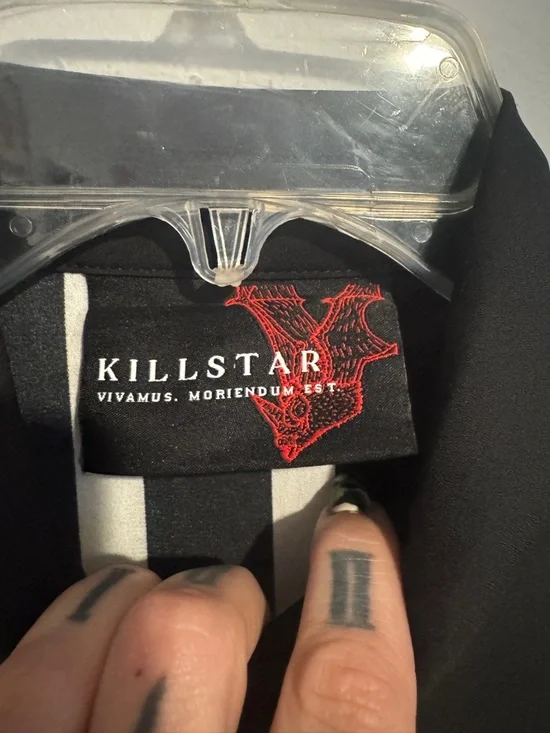 Killstar Black and White Vertical Stripe Maxi Dress - Picture 6 of 12